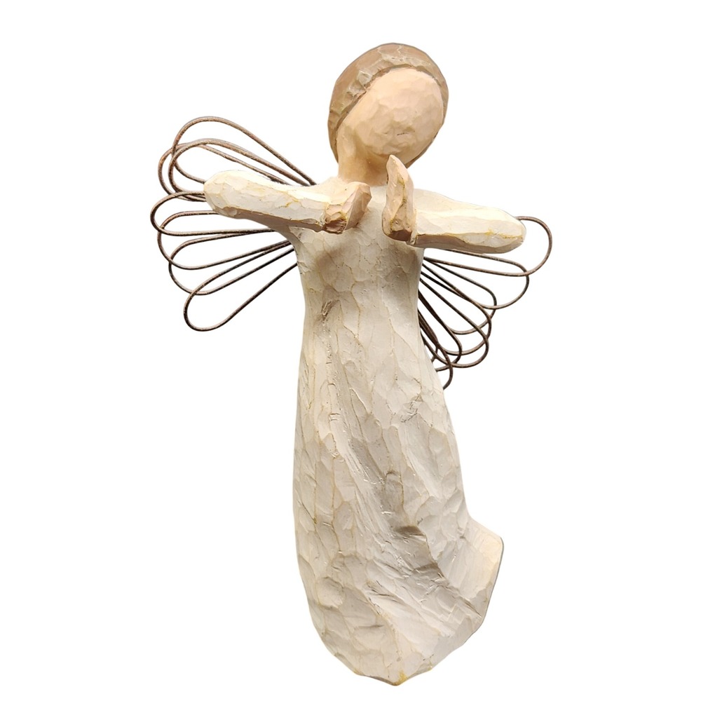 Willow Tree Angel of Happiness Figurine 2000 Susan Lordi Demdaco Wire Wings 5.5"
